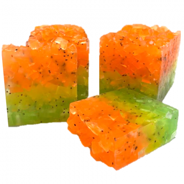 Jabón artesanal e hidratante elaborado a mano con base de glicerina vegetal  aroma Papaya